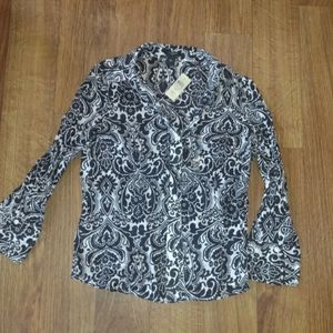 NWT Ann Taylor Paisley print button blouse top shirt